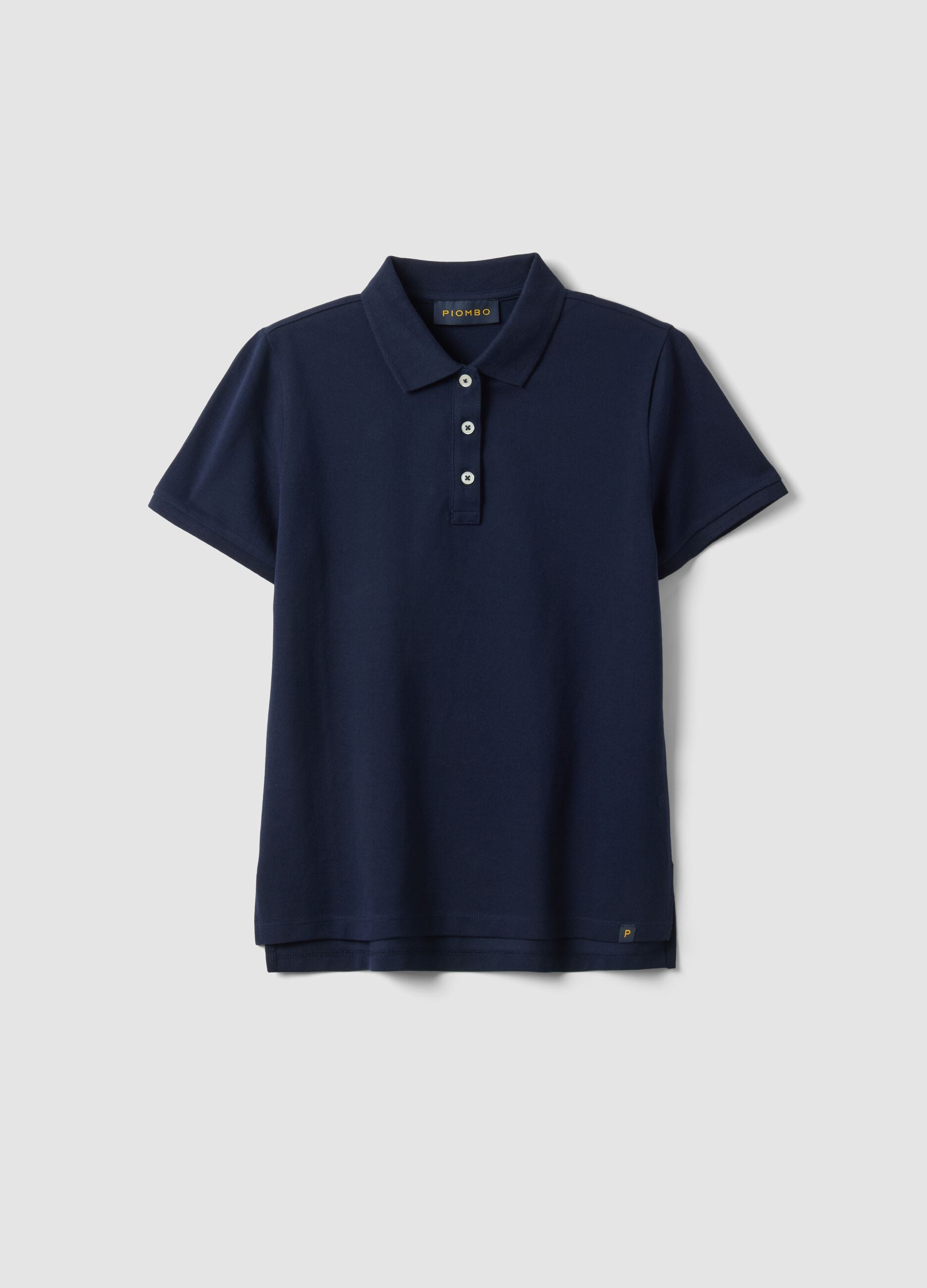 Blue organic cotton regular-fit polo shirt
