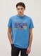 Sky Blue Pure Cotton Regular Fit T-shirt with Golden State Warriors Logo_0