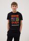 Kids' pure black cotton Minecraft T-shirt_0