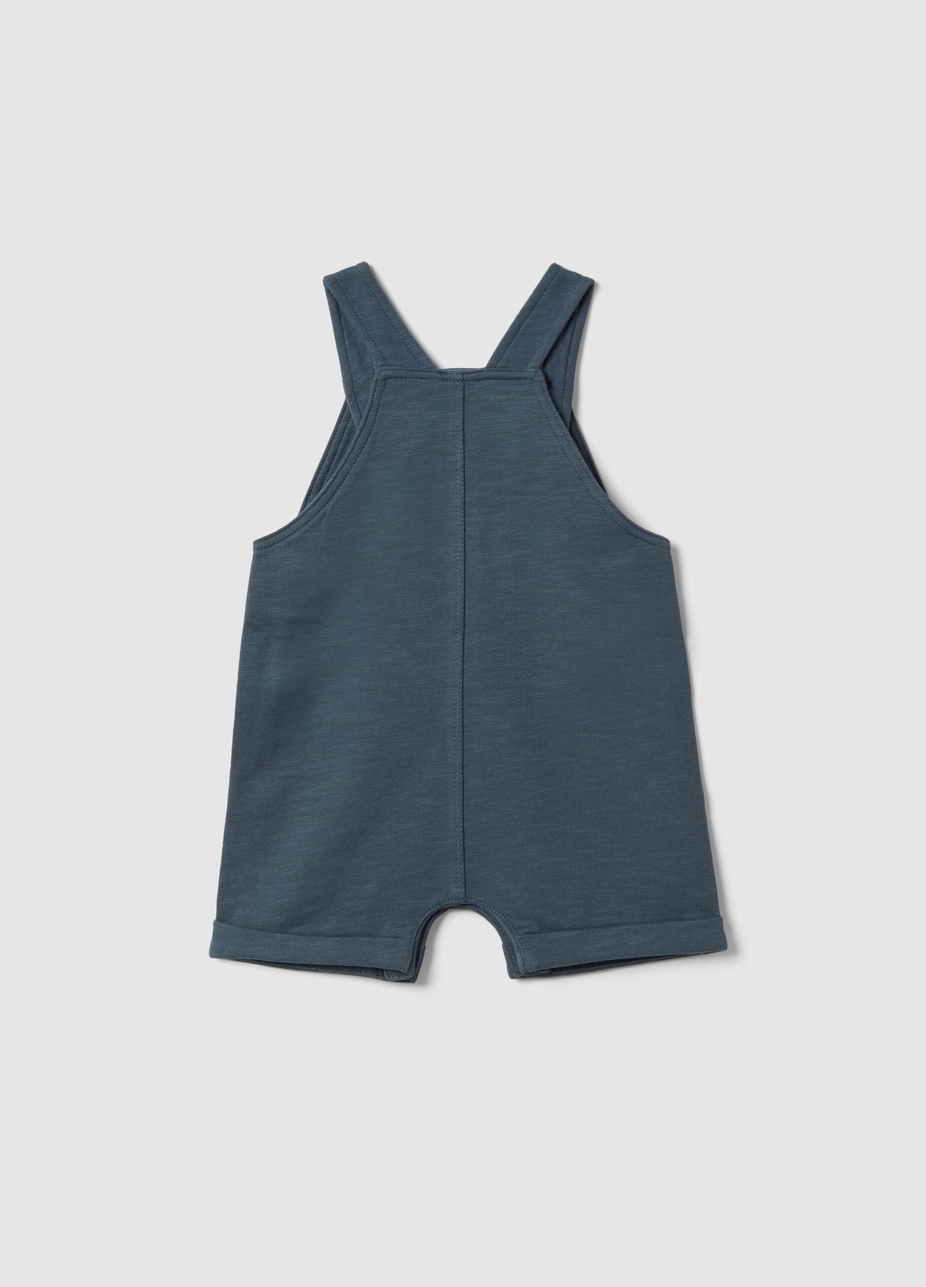 Baby blue cotton dungarees regular fit