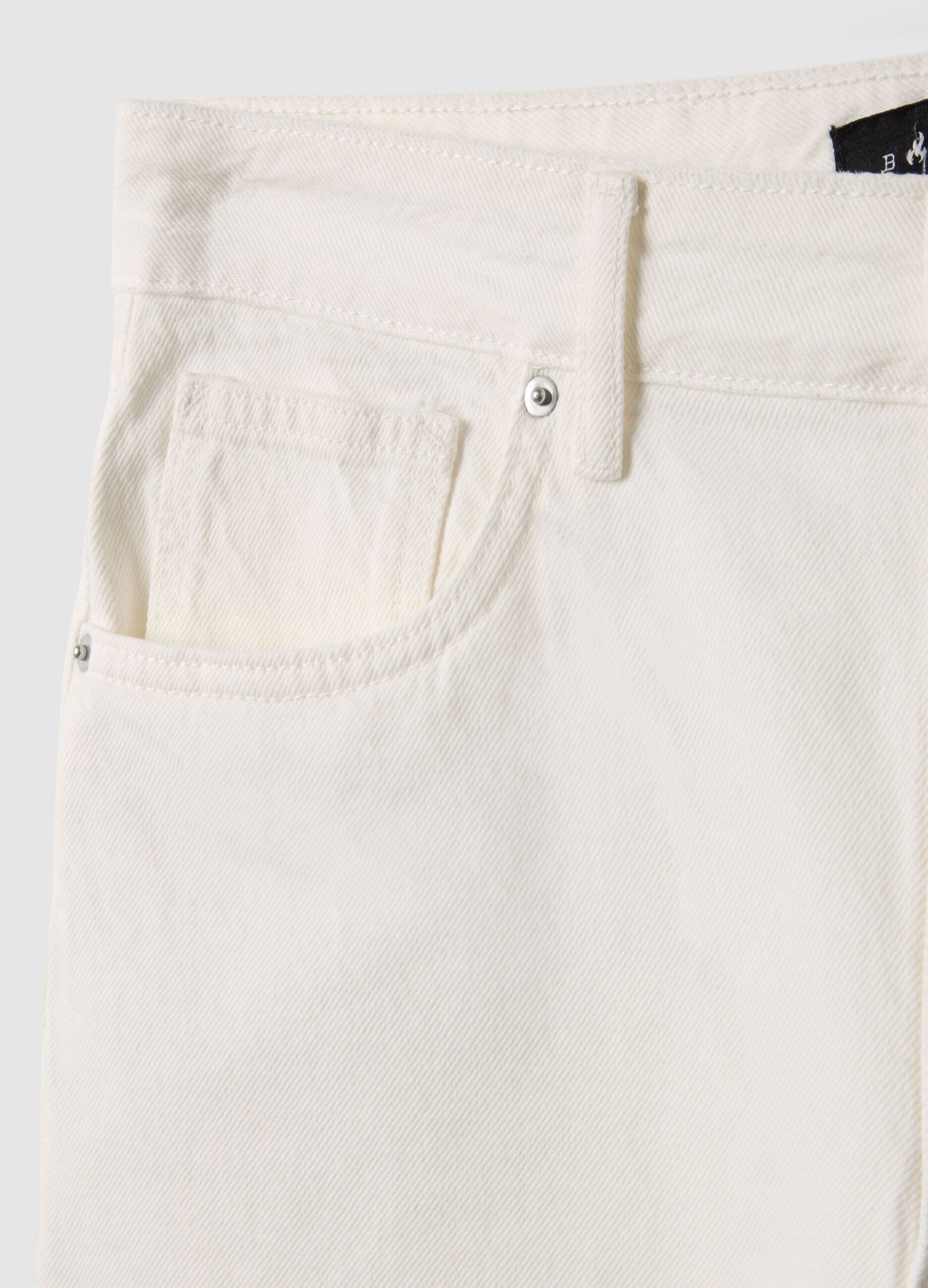 Baggy White Cotton Shorts