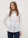 White slim fit cotton blend shirt with classic collar and buttons_0