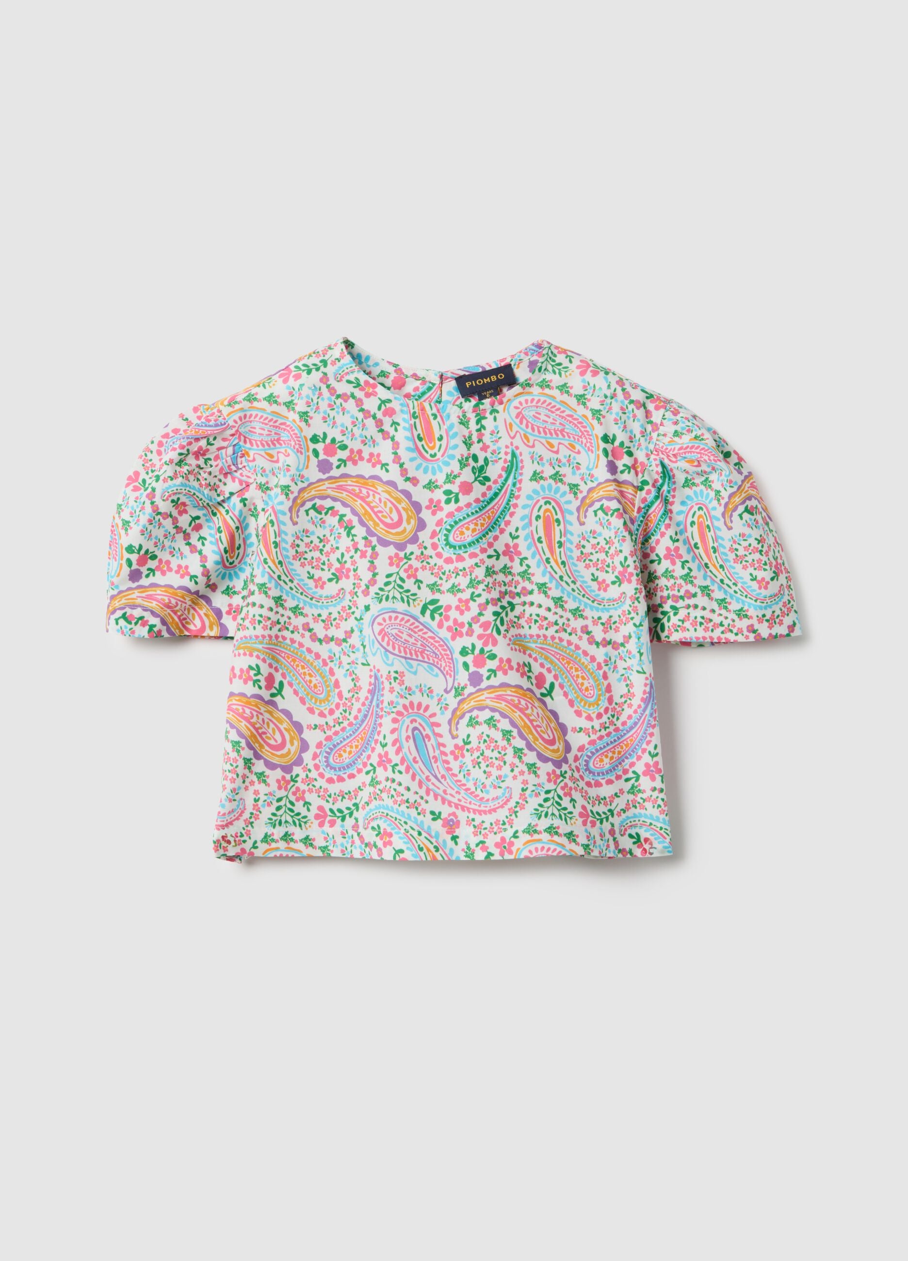 Girls' pure cotton multicolour regular fit shirt with pattern