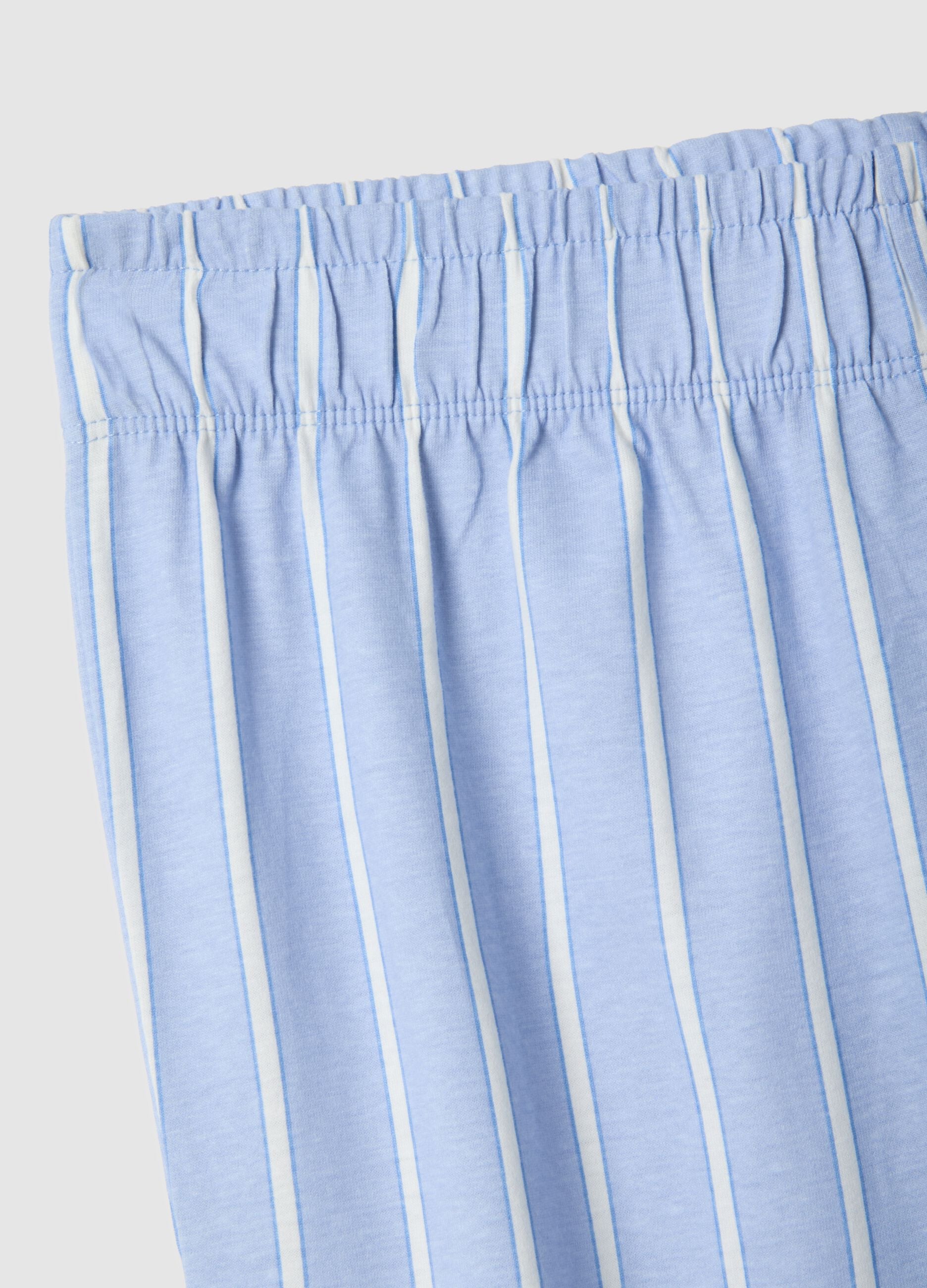 Multicolour striped pyjama trousers in pure cotton regular fit