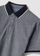 Grey pure cotton polo shirt with classic collar_5