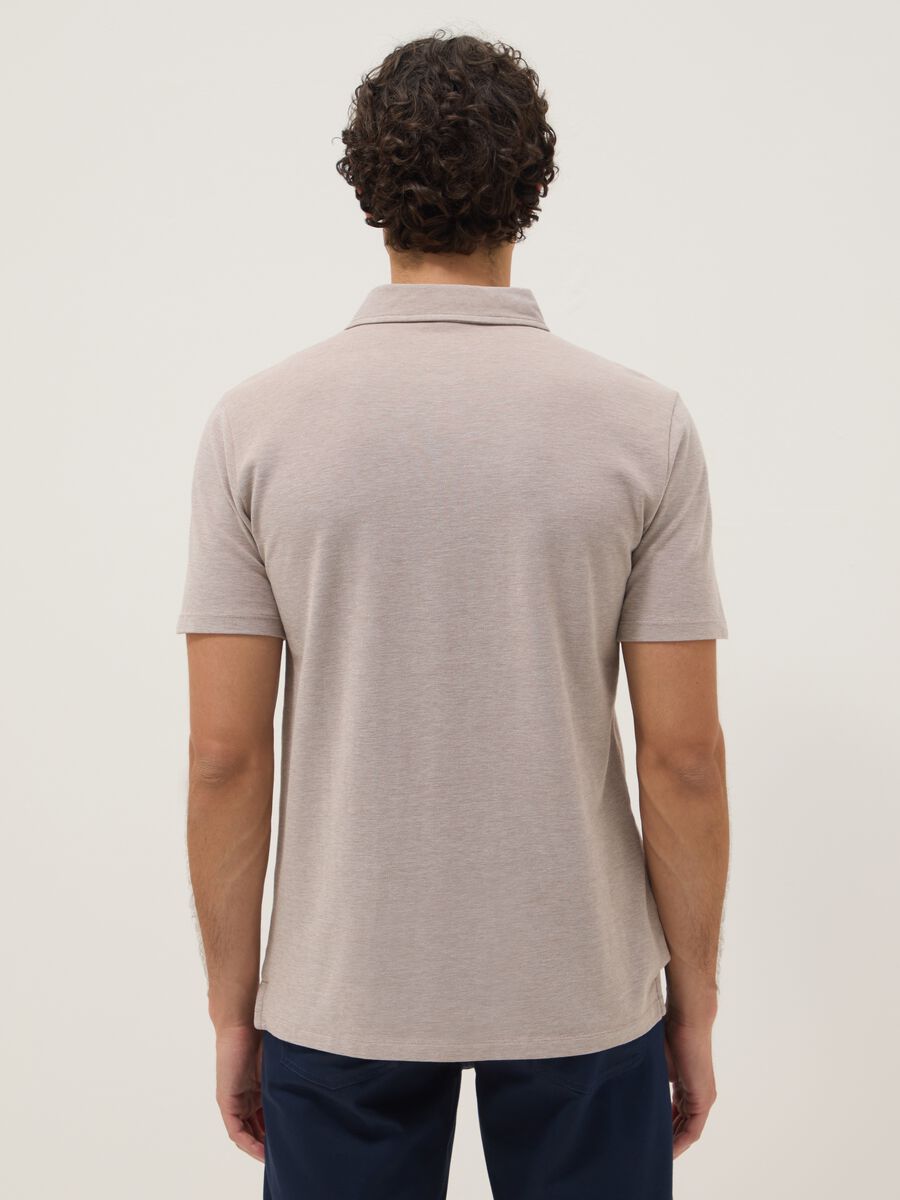 Pink short-sleeve polo shirt in pure cotton_3