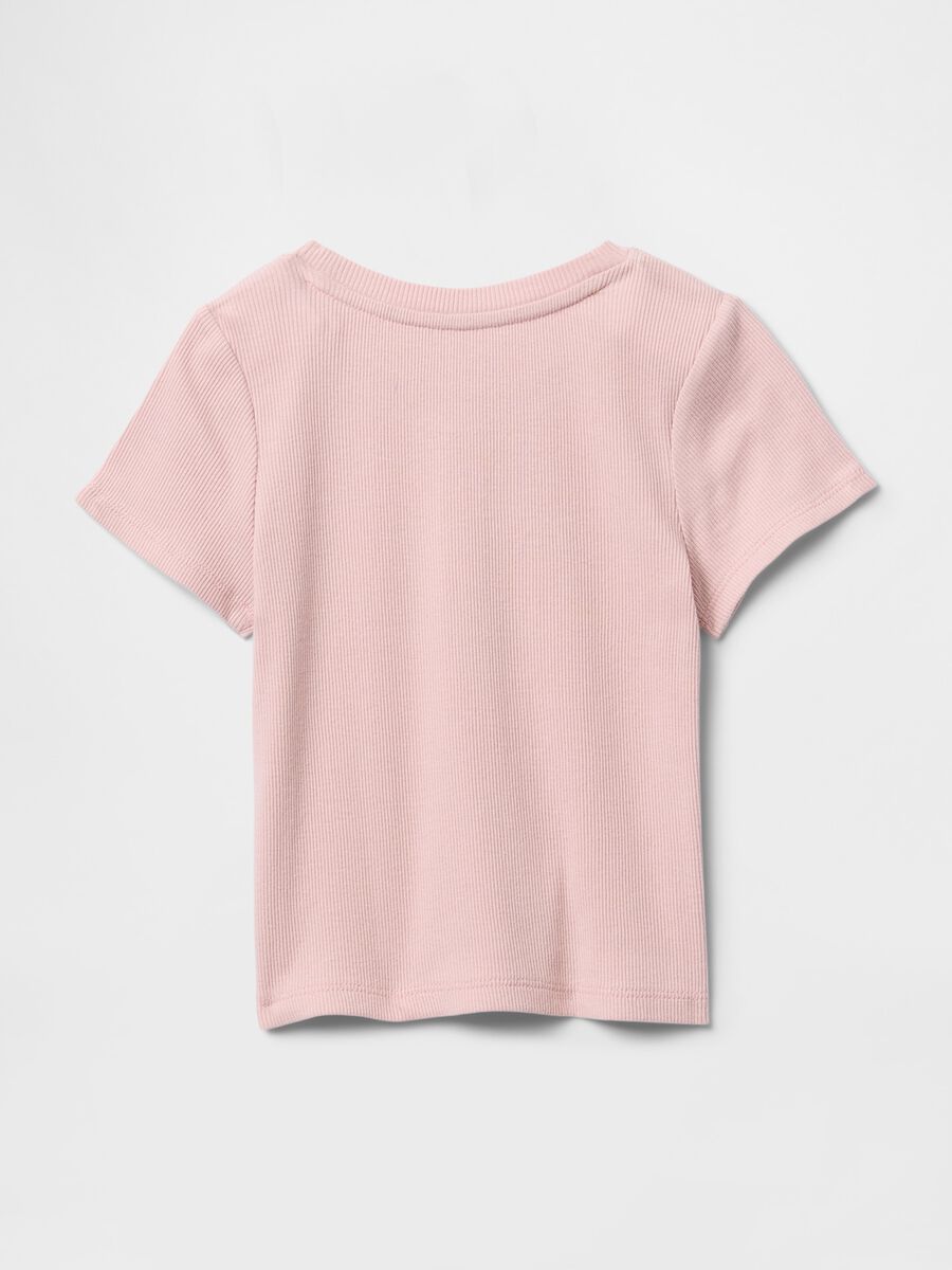 Pink short sleeve cotton T-shirt GAP Kids_1