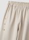 Beige regular-fit stretch cotton trousers with elasticated waist_5
