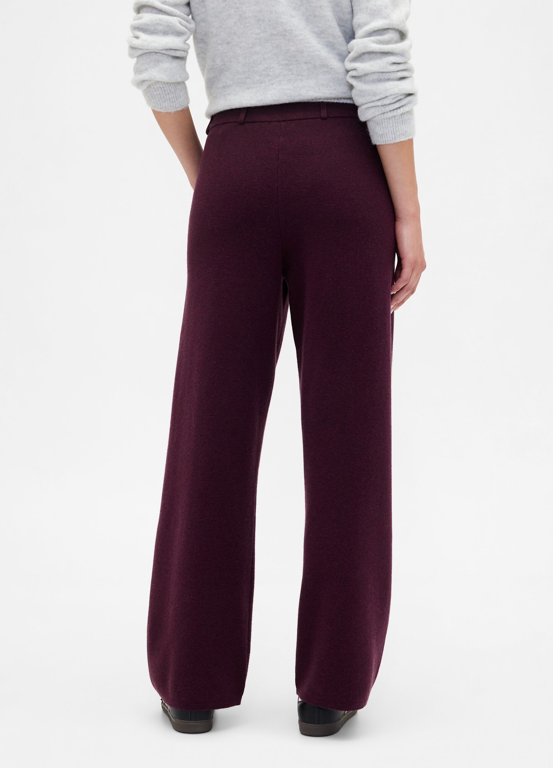 Women's Purple Cotton Blend Trousers