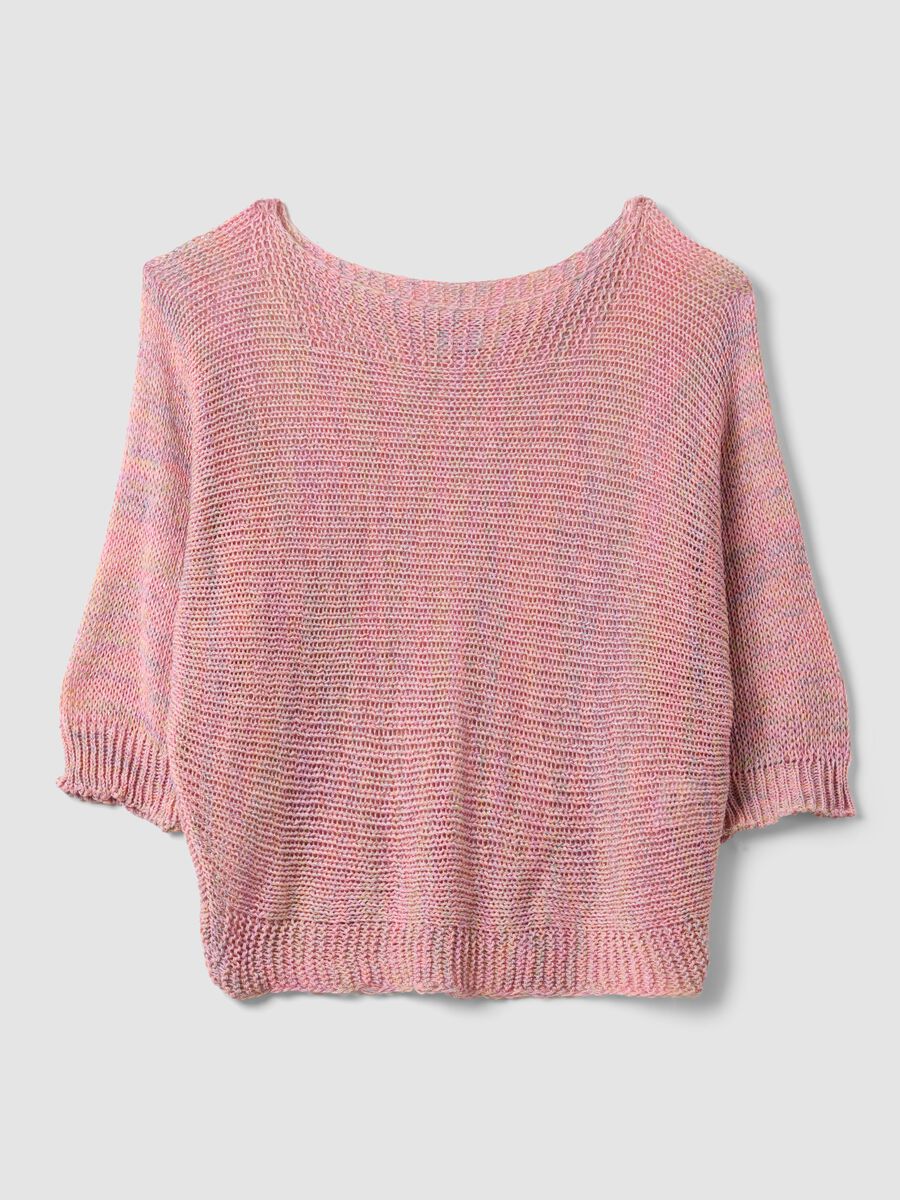 Pink viscose-blend knit top_4
