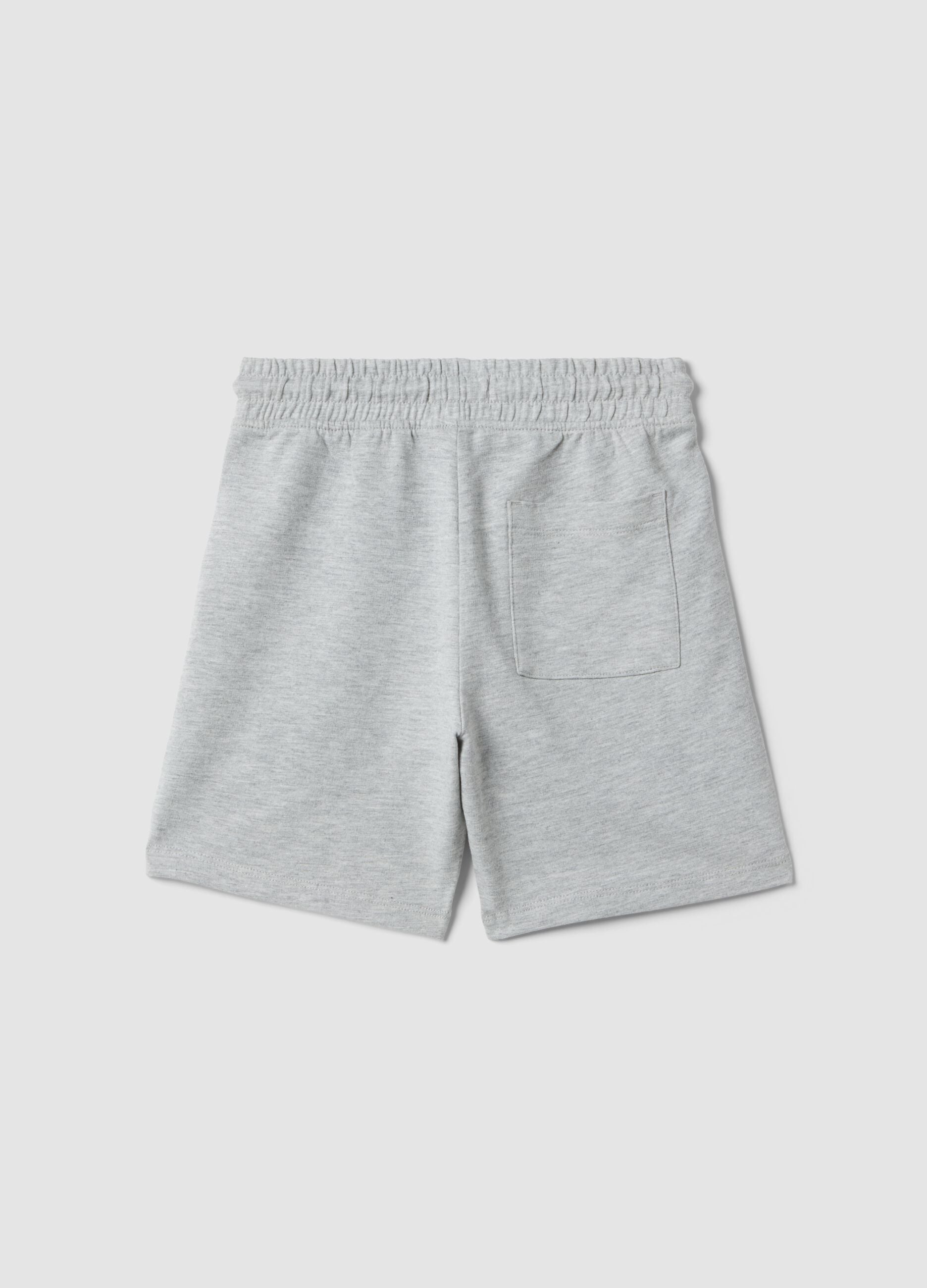 Grey pure cotton kids&rsquo; shorts, regular fit