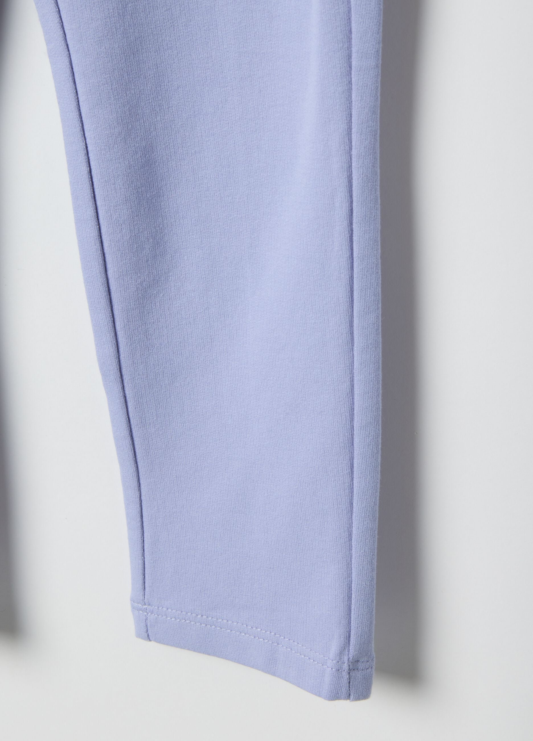 Girls' Slim Fit Purple Stretch Cotton Treggings