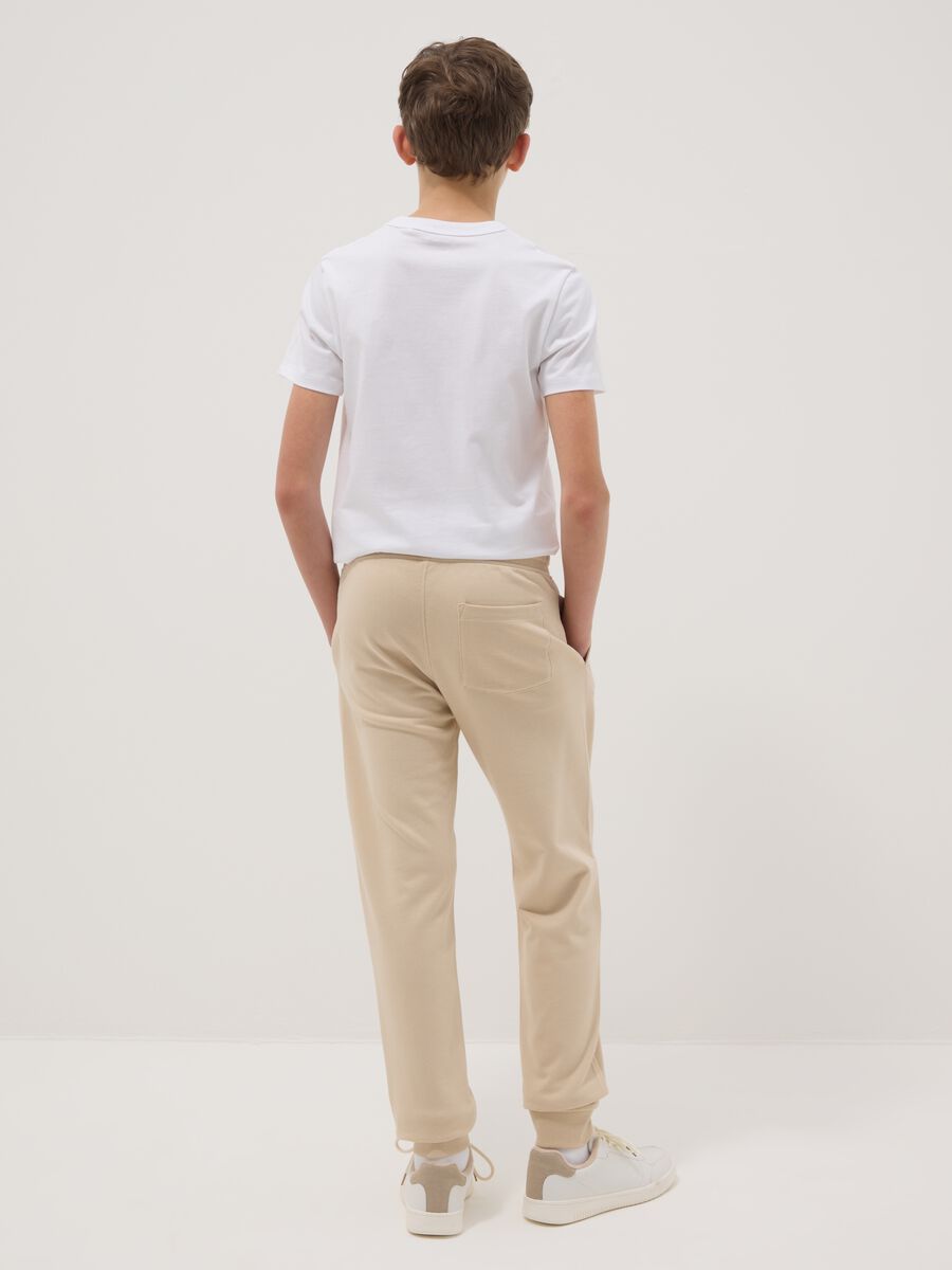 Boys' Beige Pure Cotton Joggers Regular Fit_2