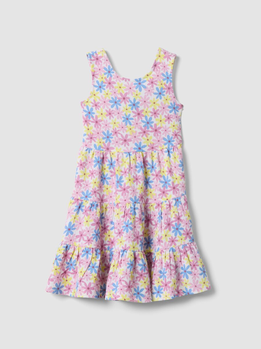 Girls&rsquo; multicolour sleeveless floral stretch dress_0