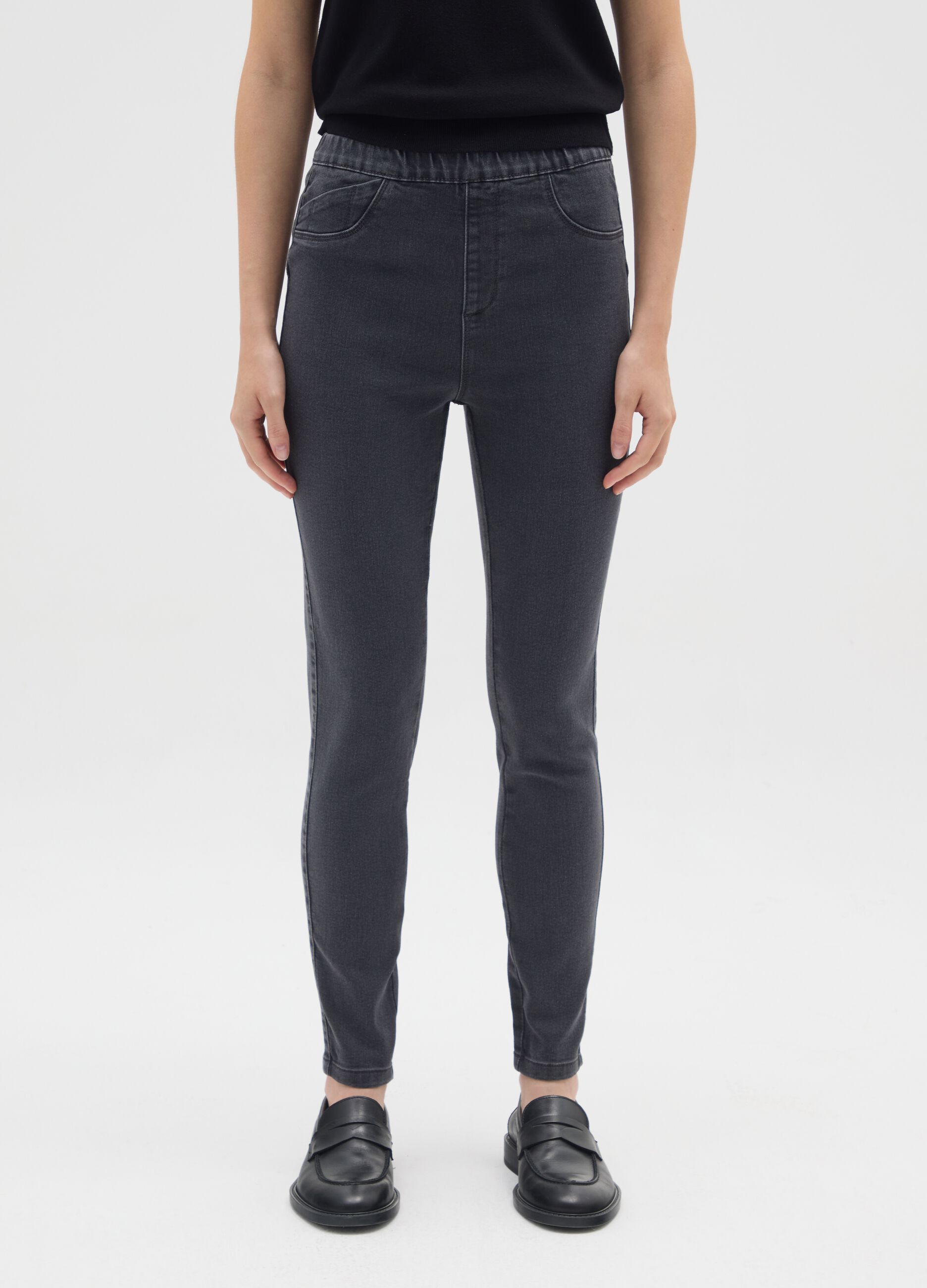 Grey Stretch Skinny Jeans