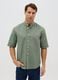 Men&rsquo;s green cotton and linen over-fit shirt_0