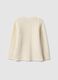 Girls' beige pure cotton cardigan with regular fit and embroidery_1