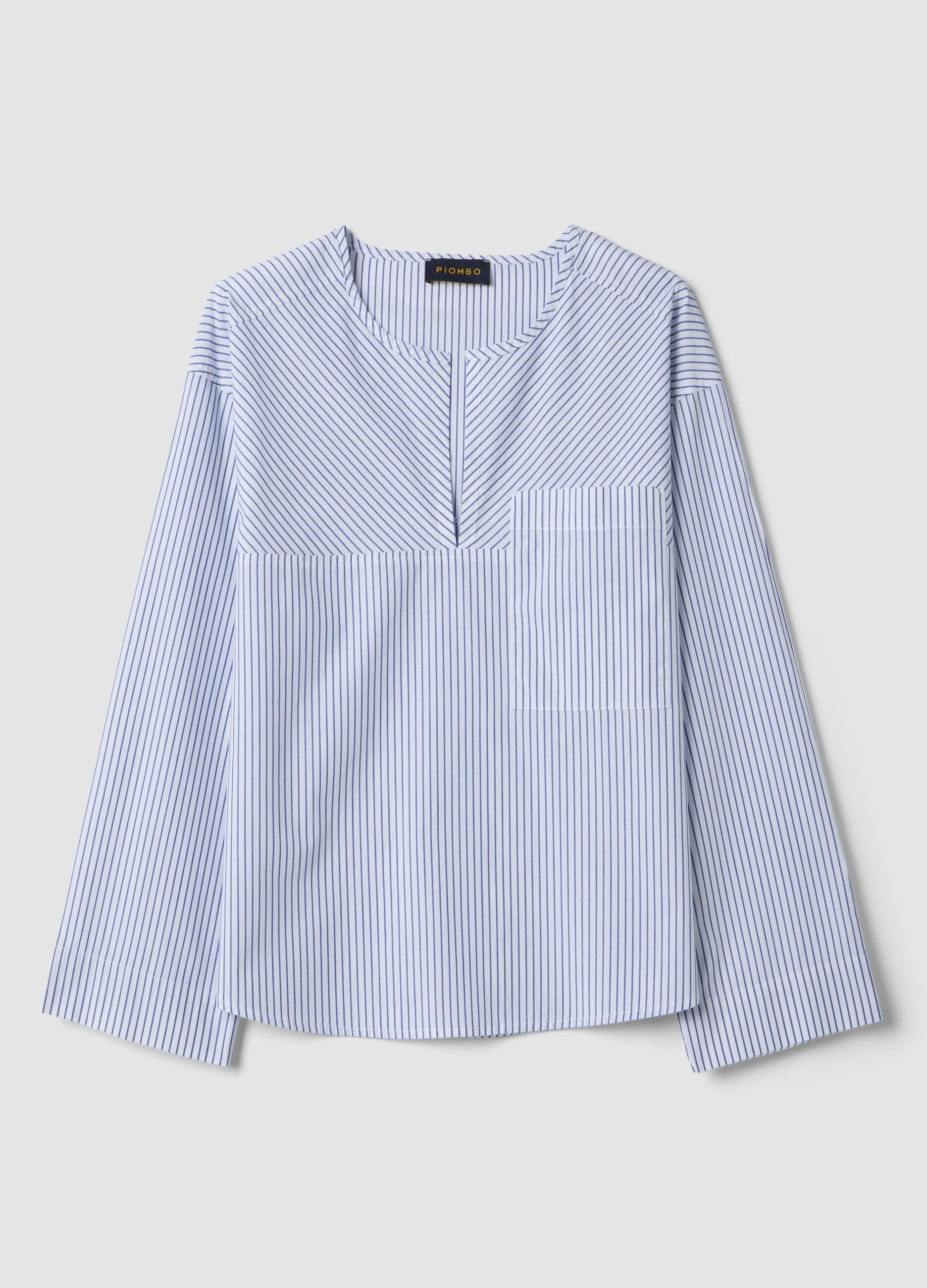 Multicolour striped pure cotton shirt regular fit with pocket