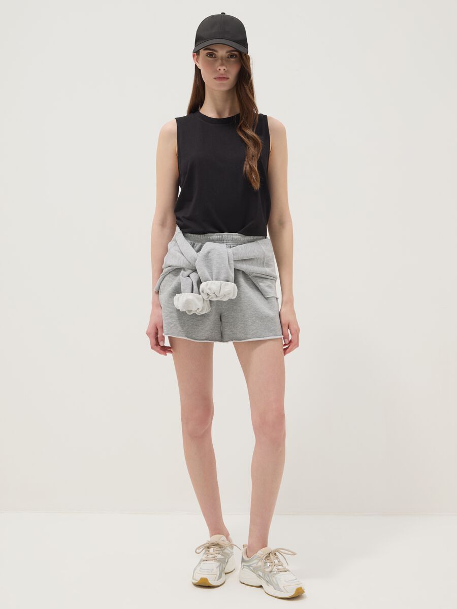 Black pure cotton tank top_2
