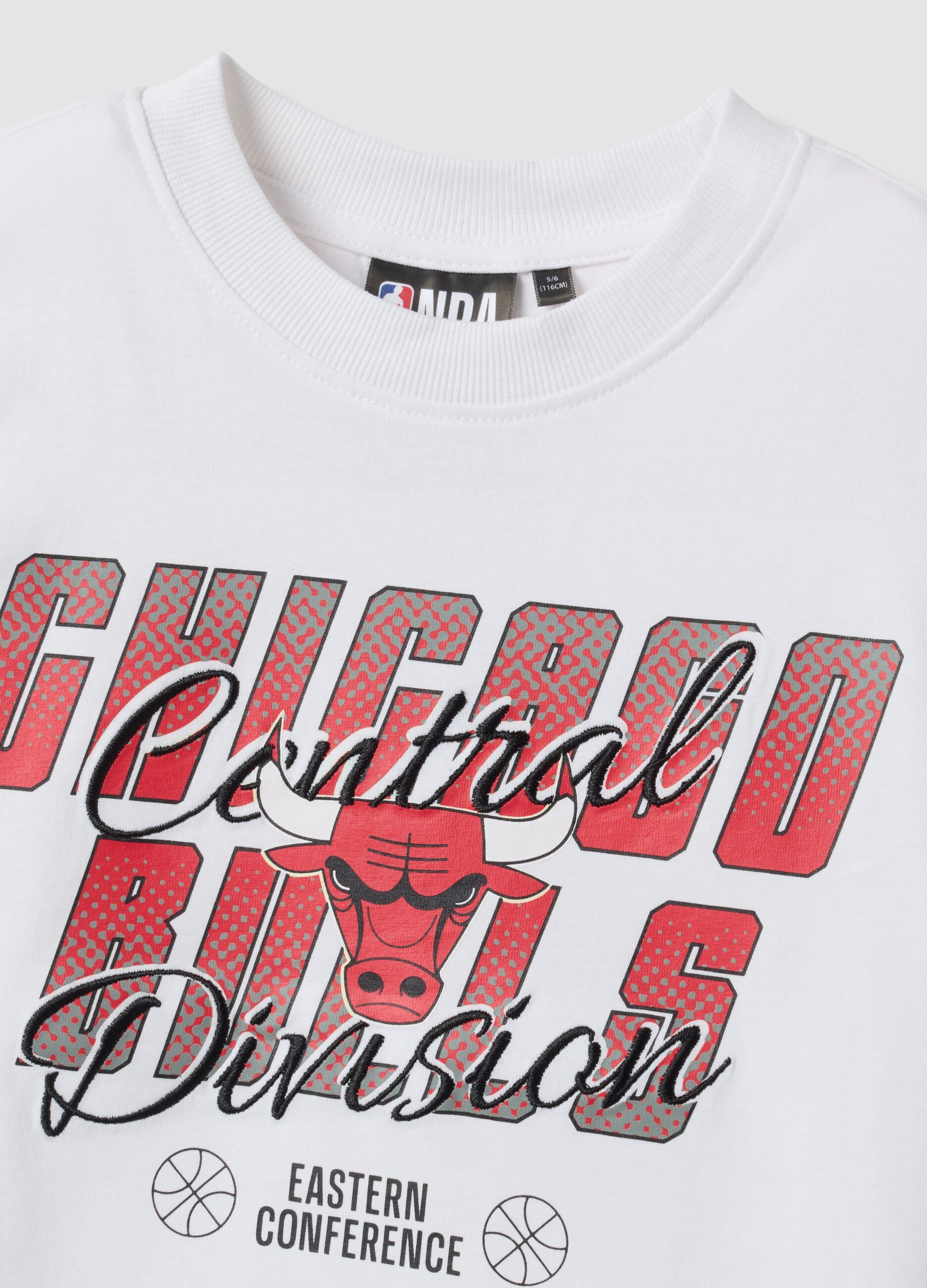 White short-sleeve pure cotton T-shirt with print