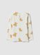 White stretchy organic cotton T-shirt with teddy bear print for baby girl_1