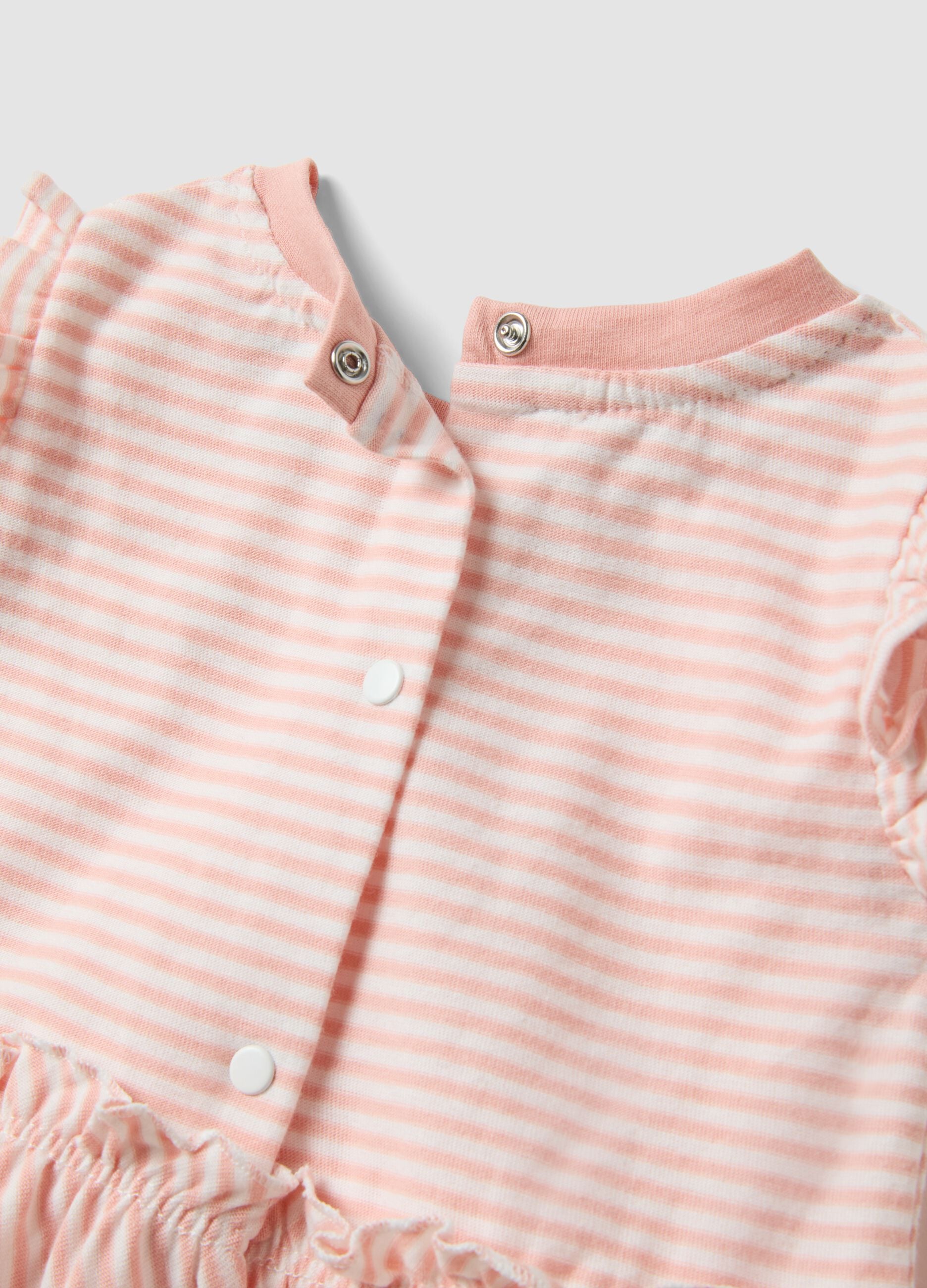 Multicolour pure cotton baby girl set with ruffles