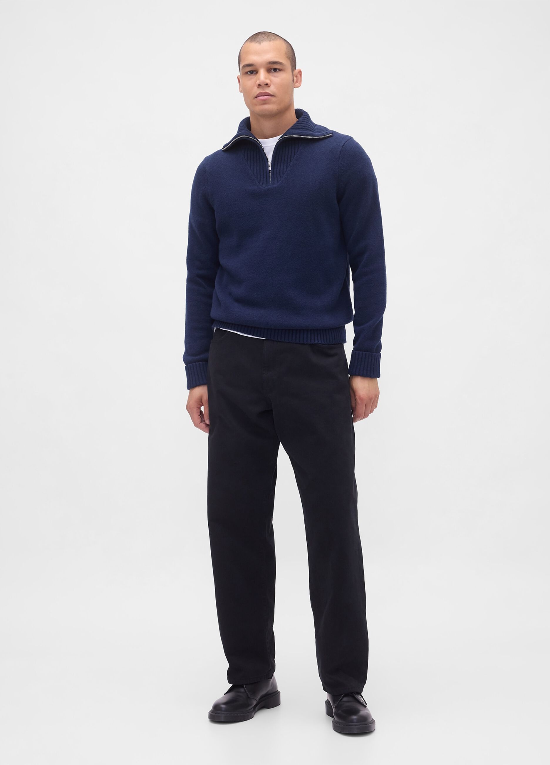 Men's Blue Cotton Blend Jumper