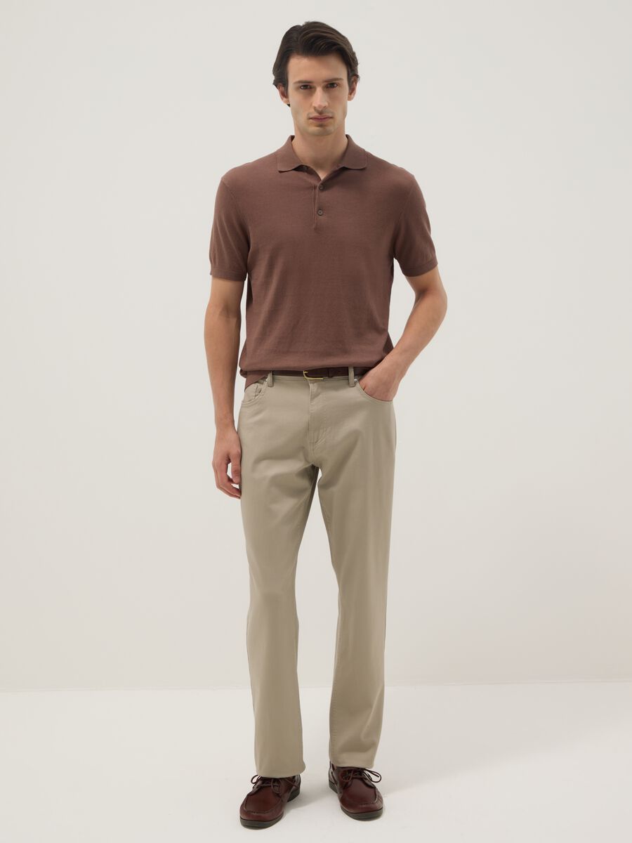 Brown pure cotton polo regular fit_1