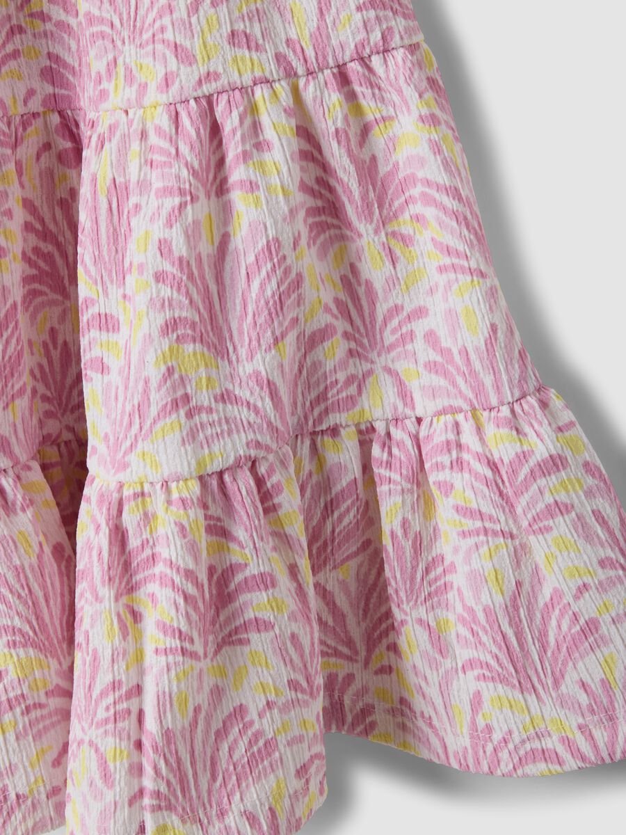 Girls&rsquo; pink sleeveless stretch dress with floral print_3