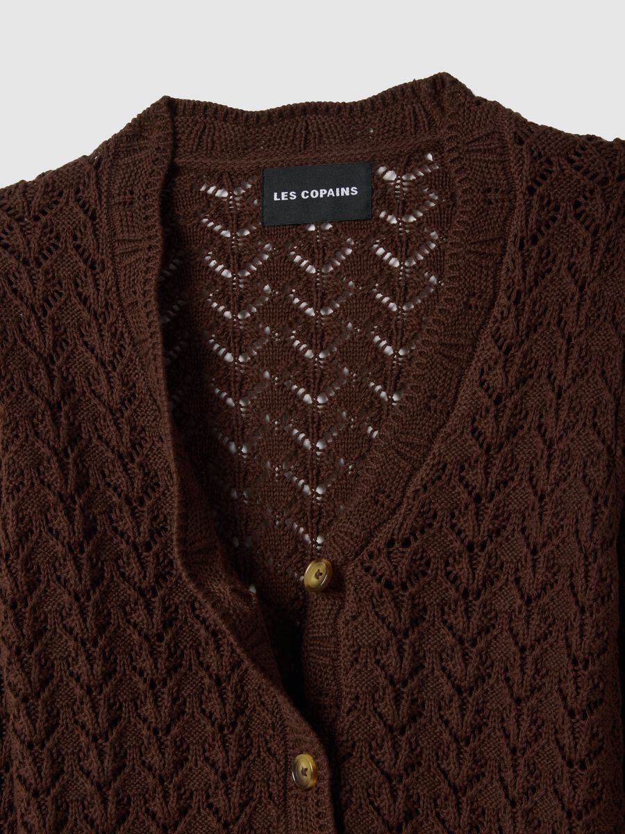 Brown Cardigan in Pure Cotton_5