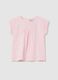 Cotton T-shirt with broderie anglaise insert_0
