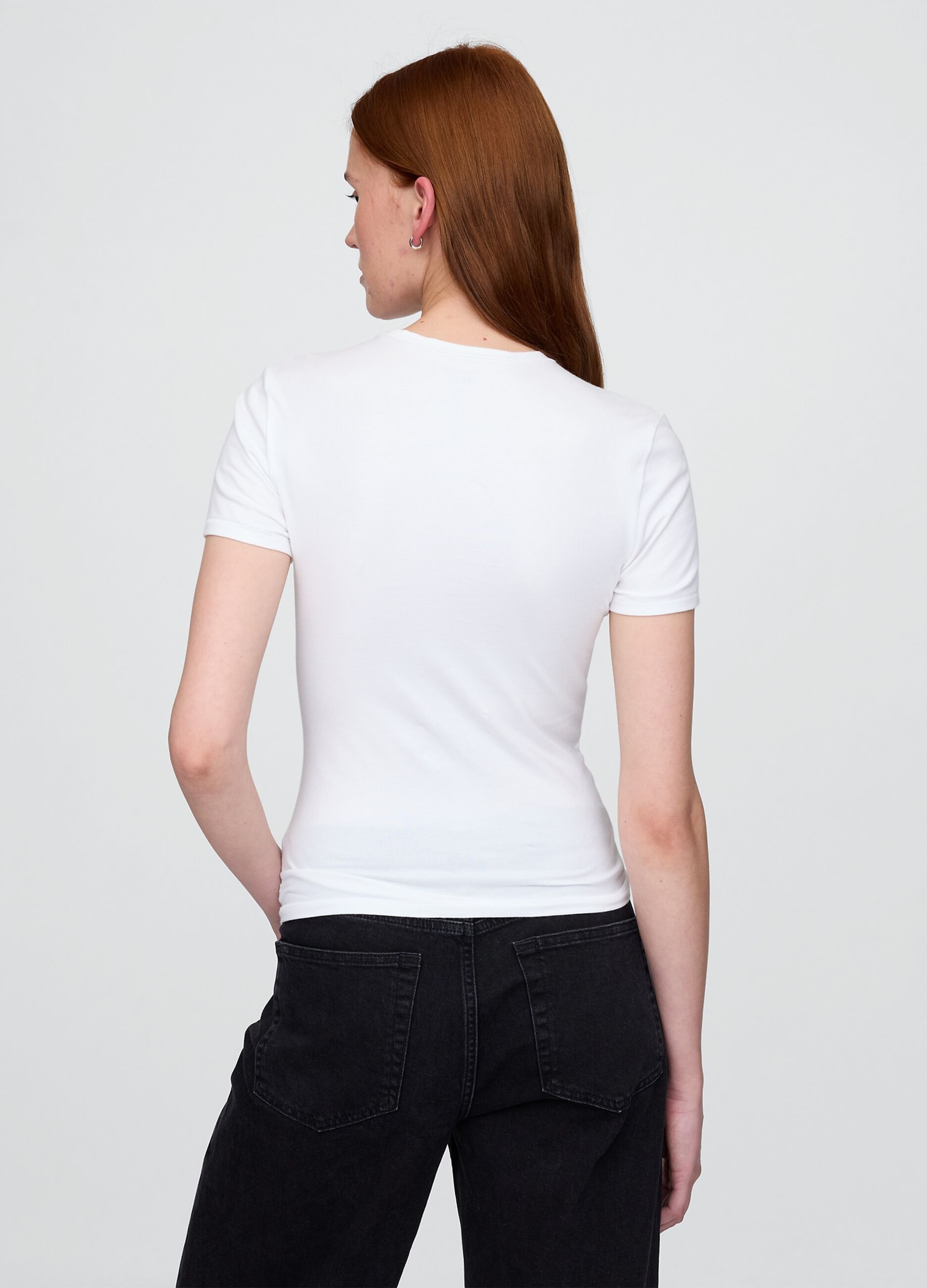 White short-sleeve stretch T-shirt