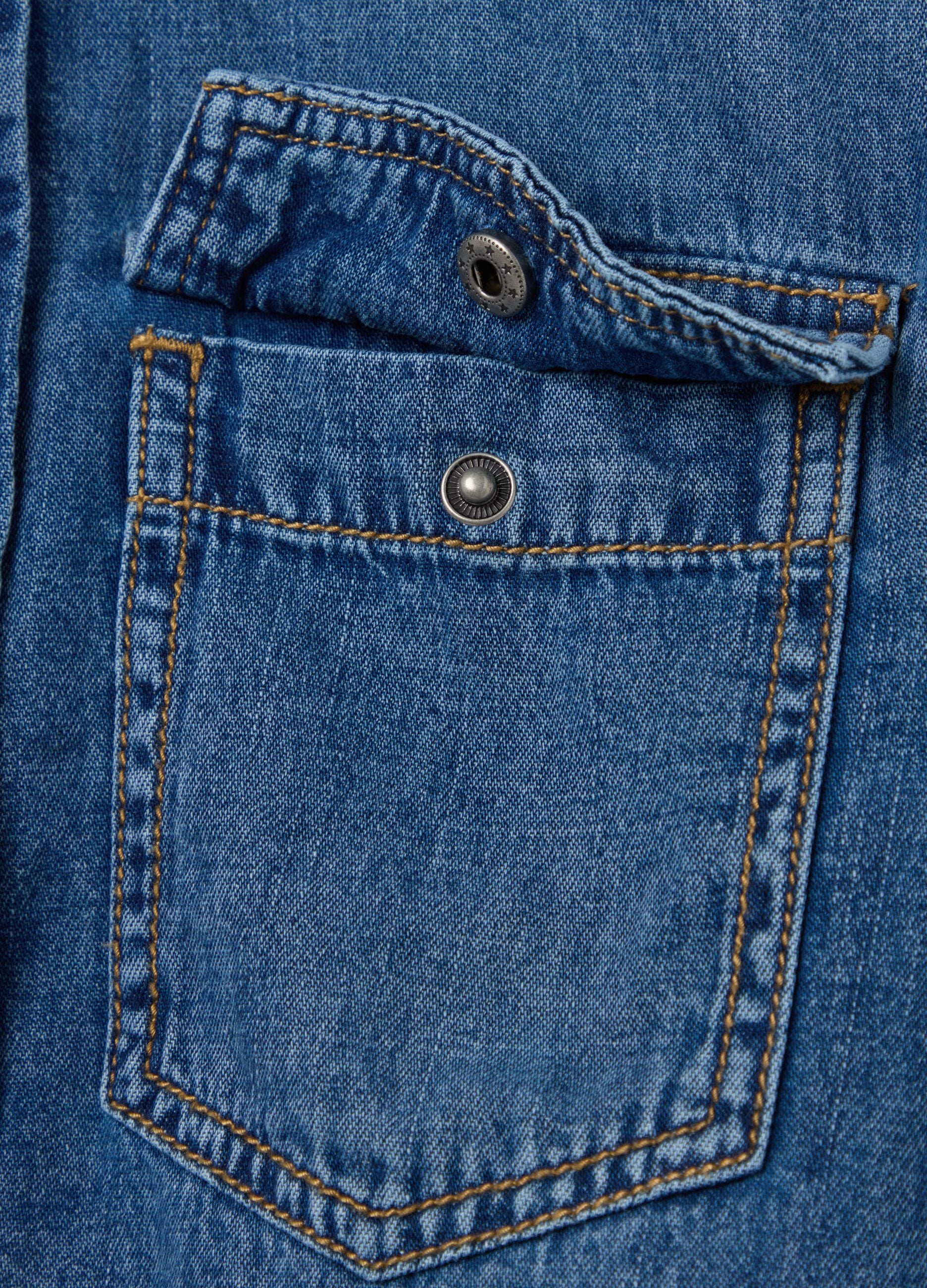 Denim shirt with pockets