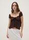 Brown lace regular fit t-shirt with bow_2