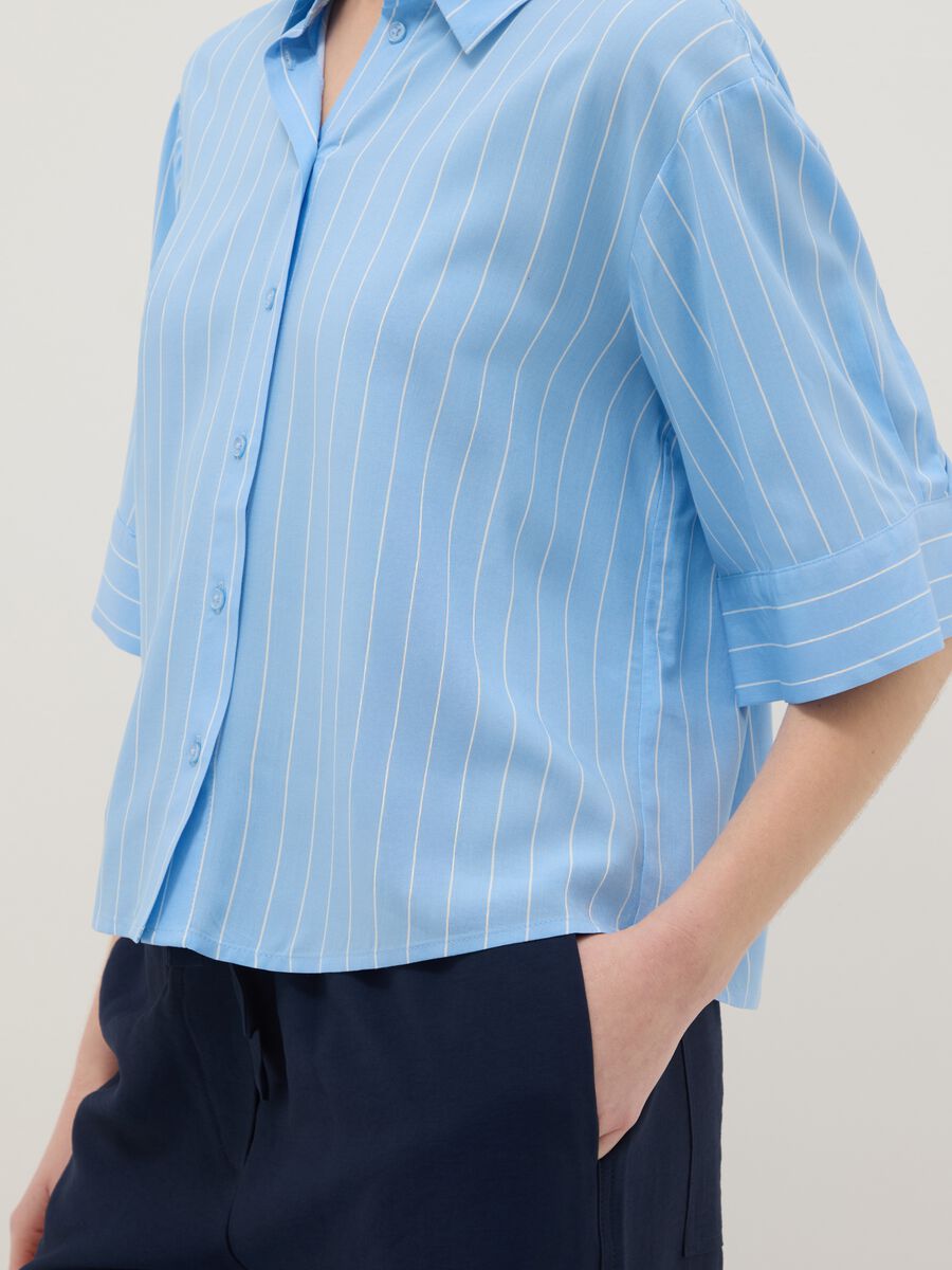 Pure viscose light blue striped regular fit shirt_3