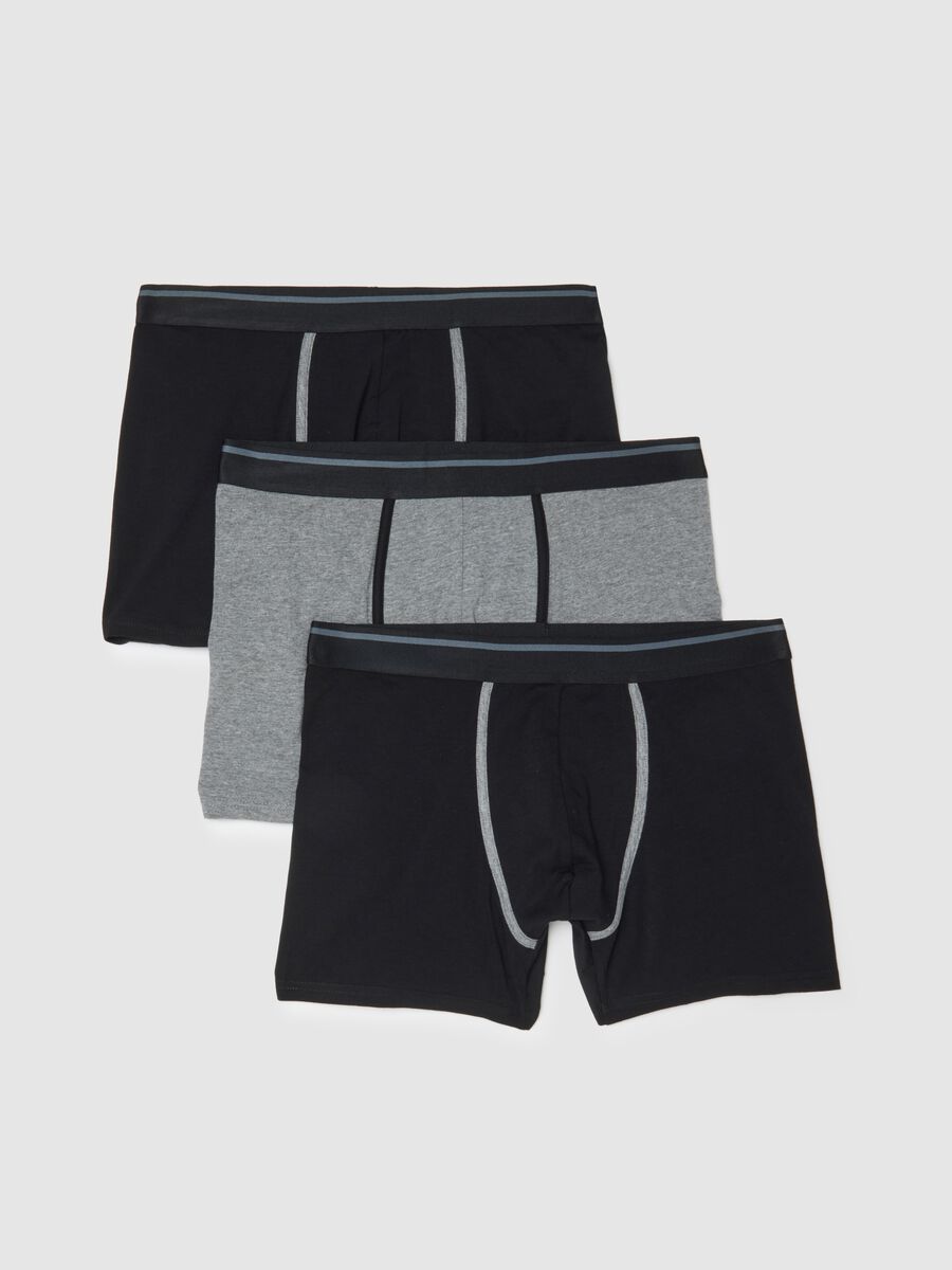 Tripack boxer midi in cotone organico elasticizzato multicolor regular fit_4