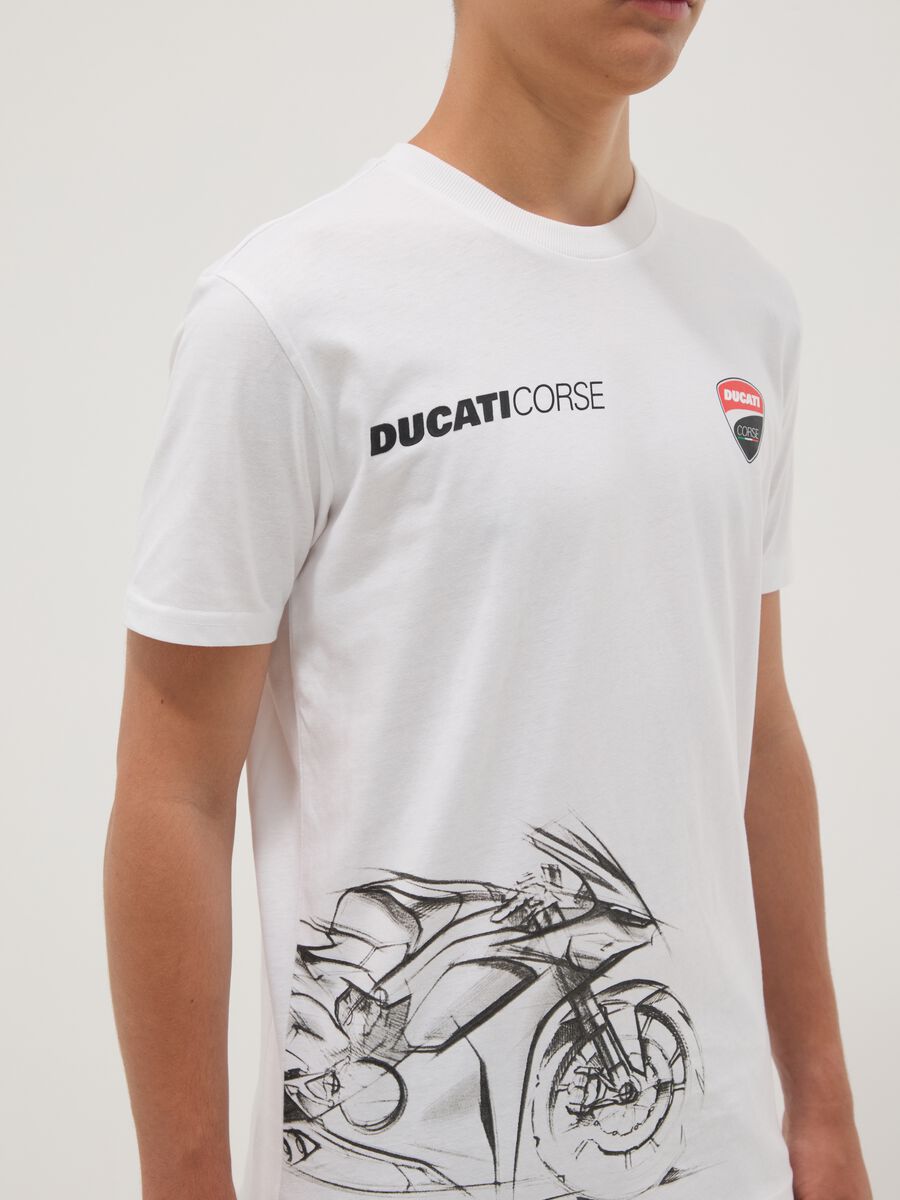 T-shirt bianca a maniche corte in misto cotone per ragazzo relaxed fit_2