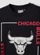 Black pure cotton T-shirt with Chicago Bulls print for boys_5