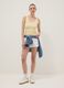 Yellow ribbed stretch cotton tank top_1