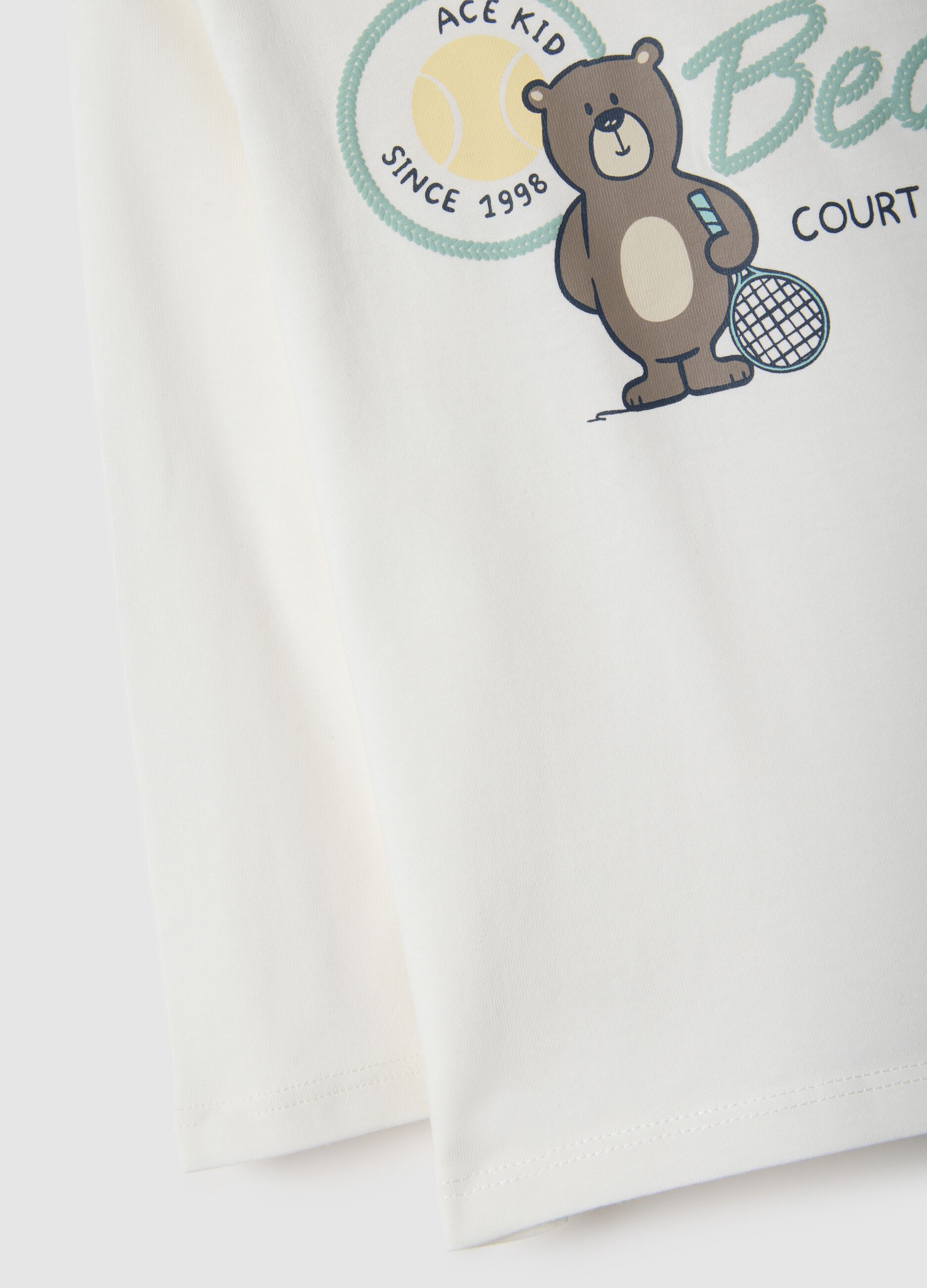 White pure cotton regular fit t-shirt for boys