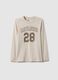 Maglietta beige da ragazzo in puro cotone regular fit con stampa_3