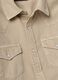 Beige pure cotton shirt with snap buttons, regular fit_2