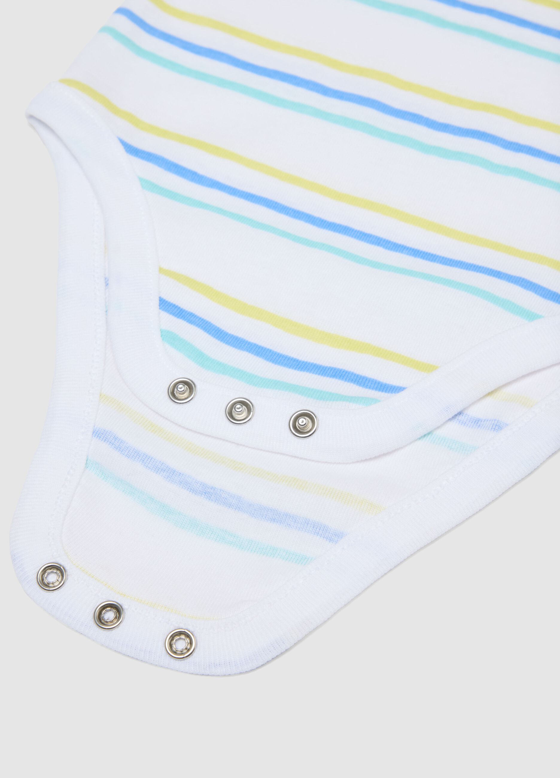 Multicolour Sleeveless Baby Bodysuit Tripack in Pure Cotton