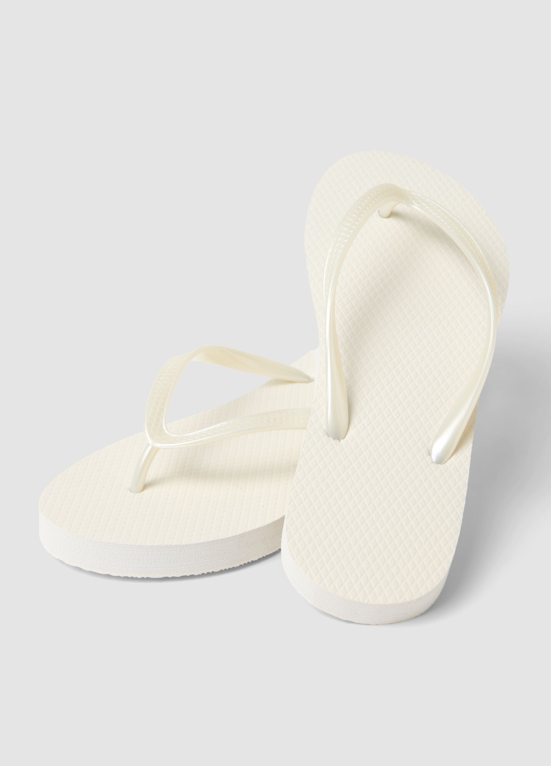 Classic white flip-flops