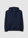 Blue regular fit cotton-blend hoodie with zip_4