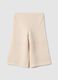 Beige pure cotton trousers for girls with regular fit and perforated pattern_1