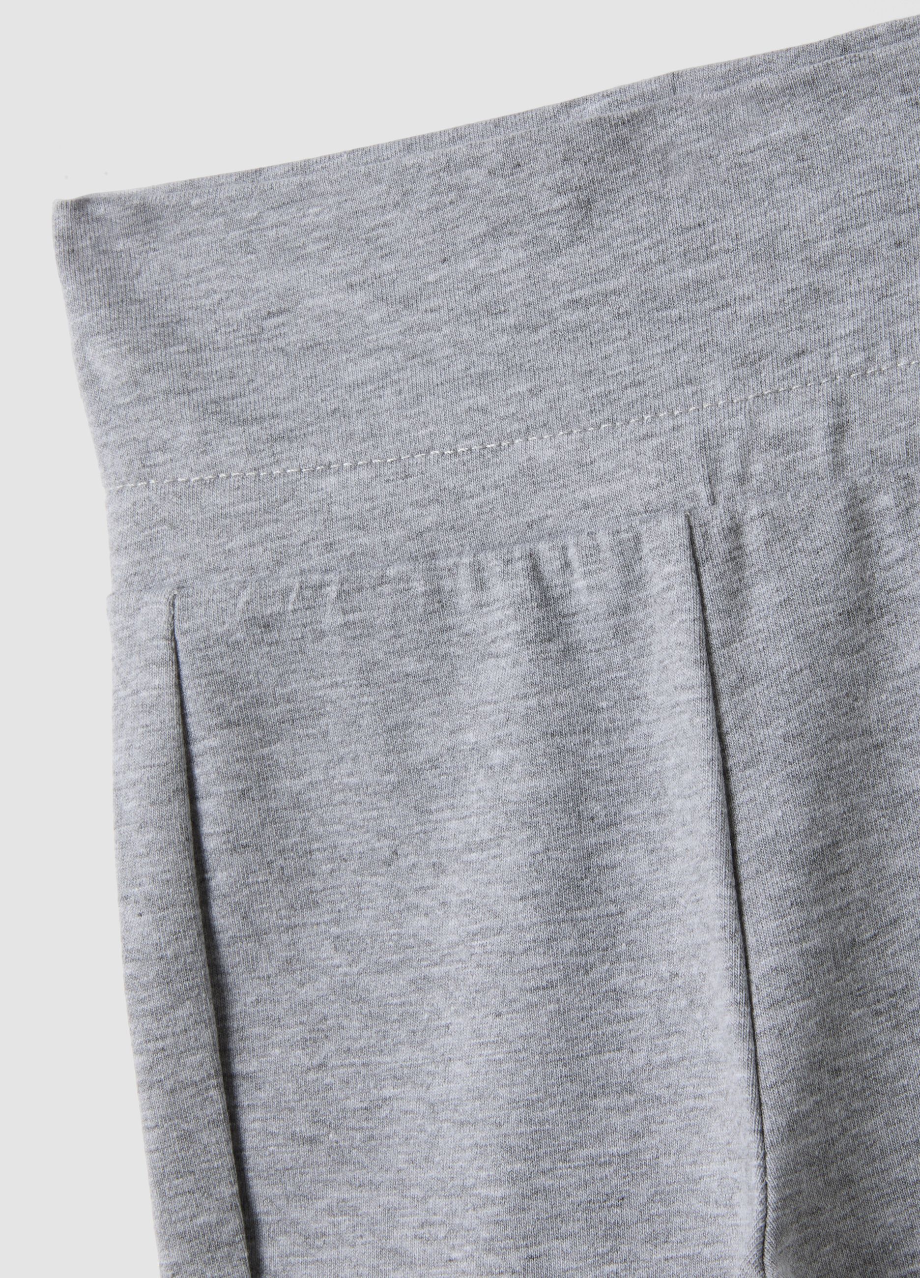 Girls&rsquo; grey flared leggings in organic cotton and stretch viscose