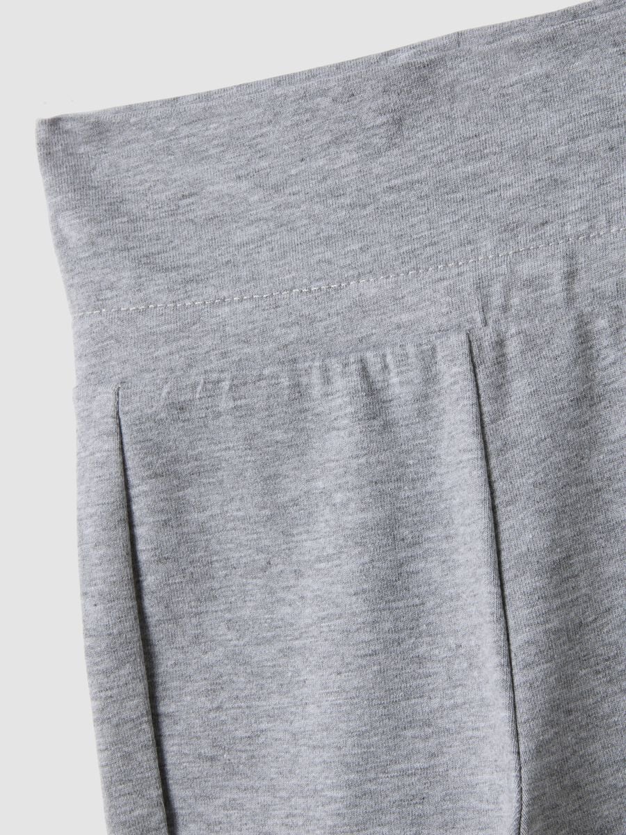 Girls&rsquo; grey flared leggings in organic cotton and stretch viscose_2