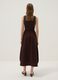 Brown sleeveless stretch cotton dress, regular fit_2