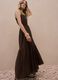 Brown pure cotton long dress regular fit_0